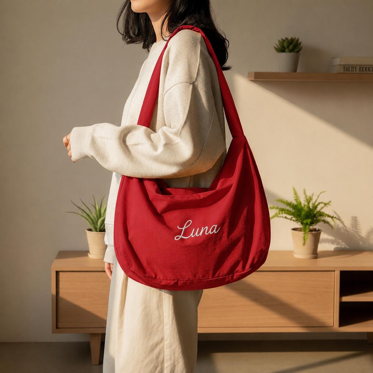 Large Slouchy Hobo Bag, Canvas Shoulder Tote with Zipper, Oversized Everyday Crossbody Bag for Women, Travel Work Tote
