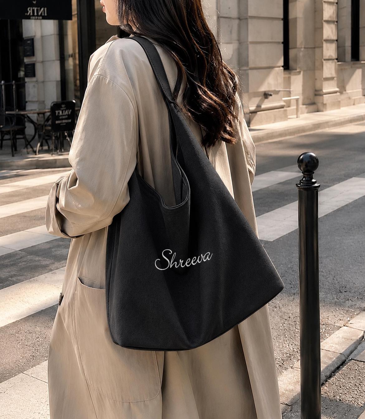 Slouchy Suede Shoulder Bag, Large Vegan Leather Hobo Tote Purse, Oversized Everyday Bag for Women with Zip Pouch