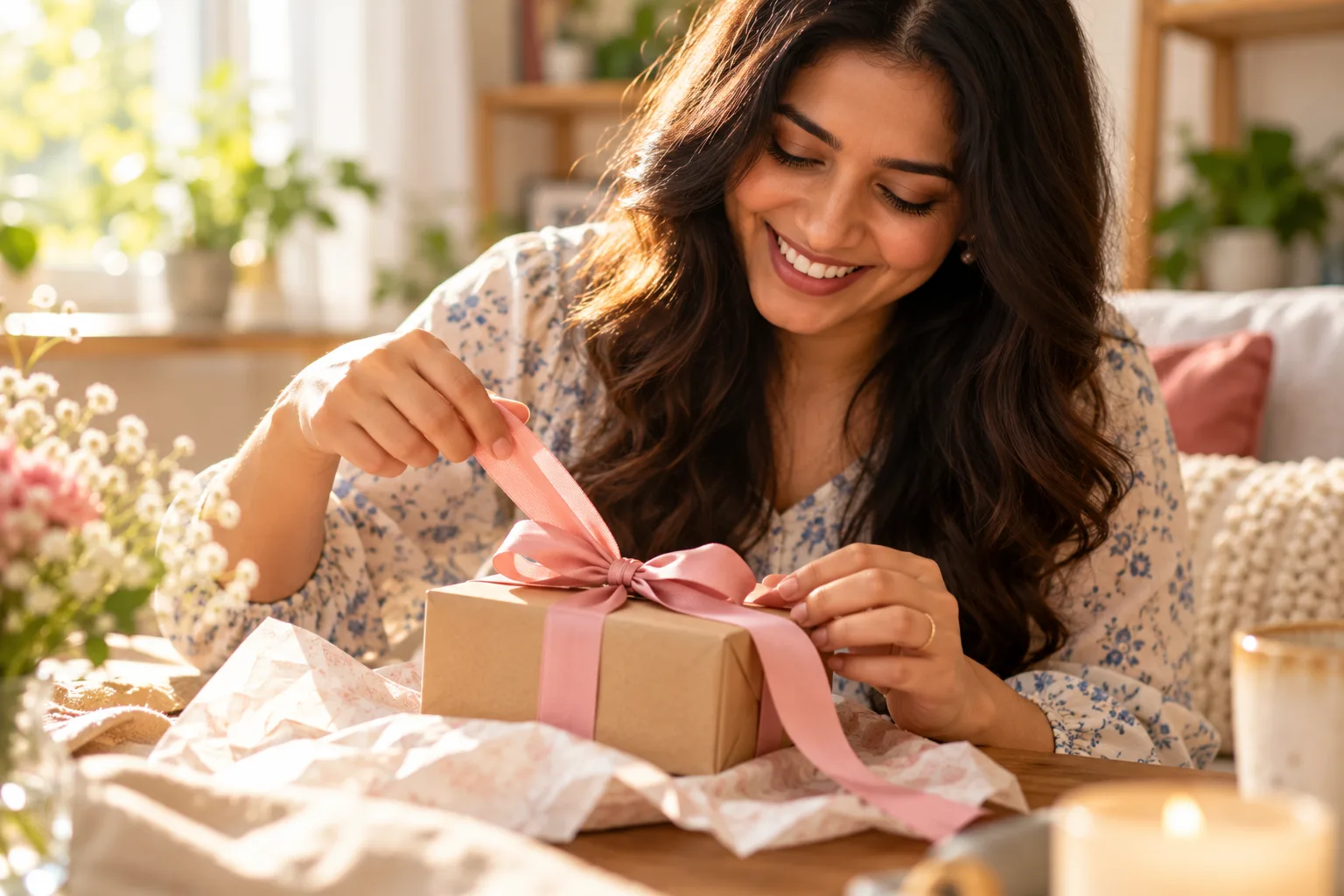 Opening a thoughtful budget gift