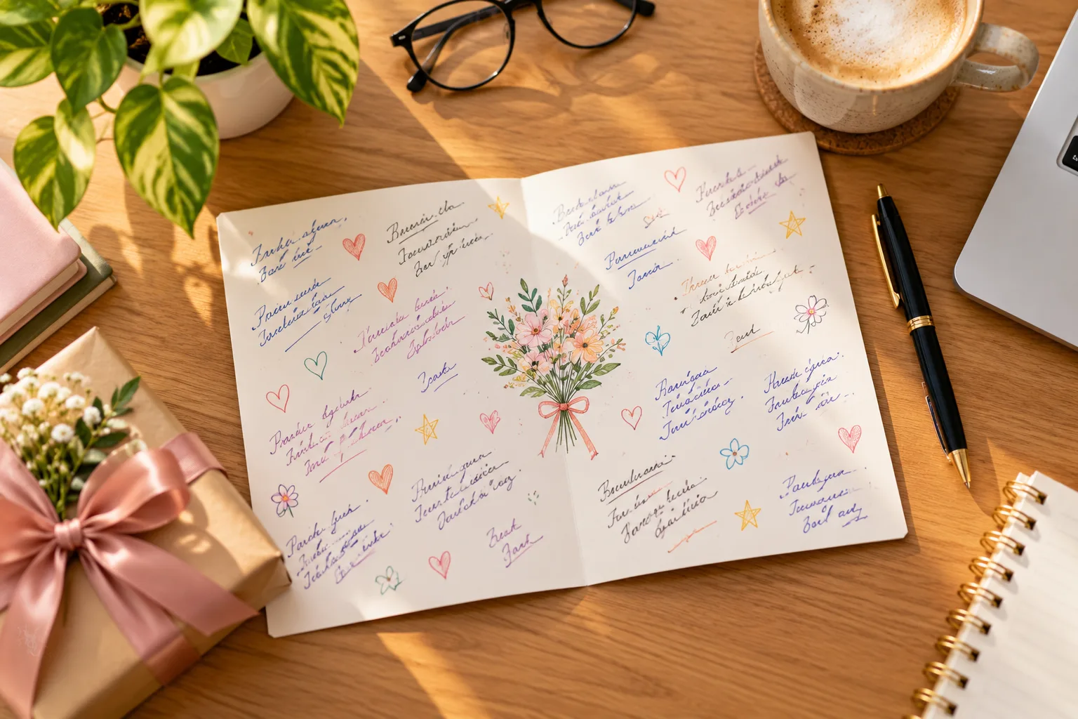 Farewell card signed by the whole team